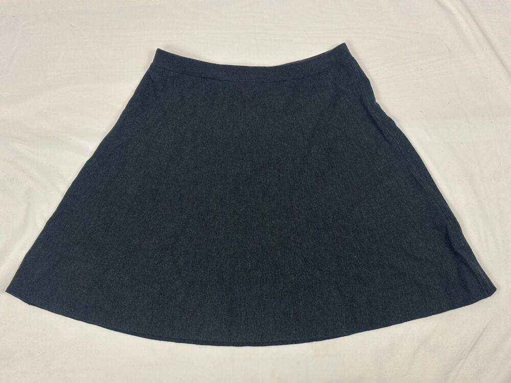 Eileen Fisher Merino Wool Sweater Knit Pull On A-Line Skirt Charcoal Gray XS